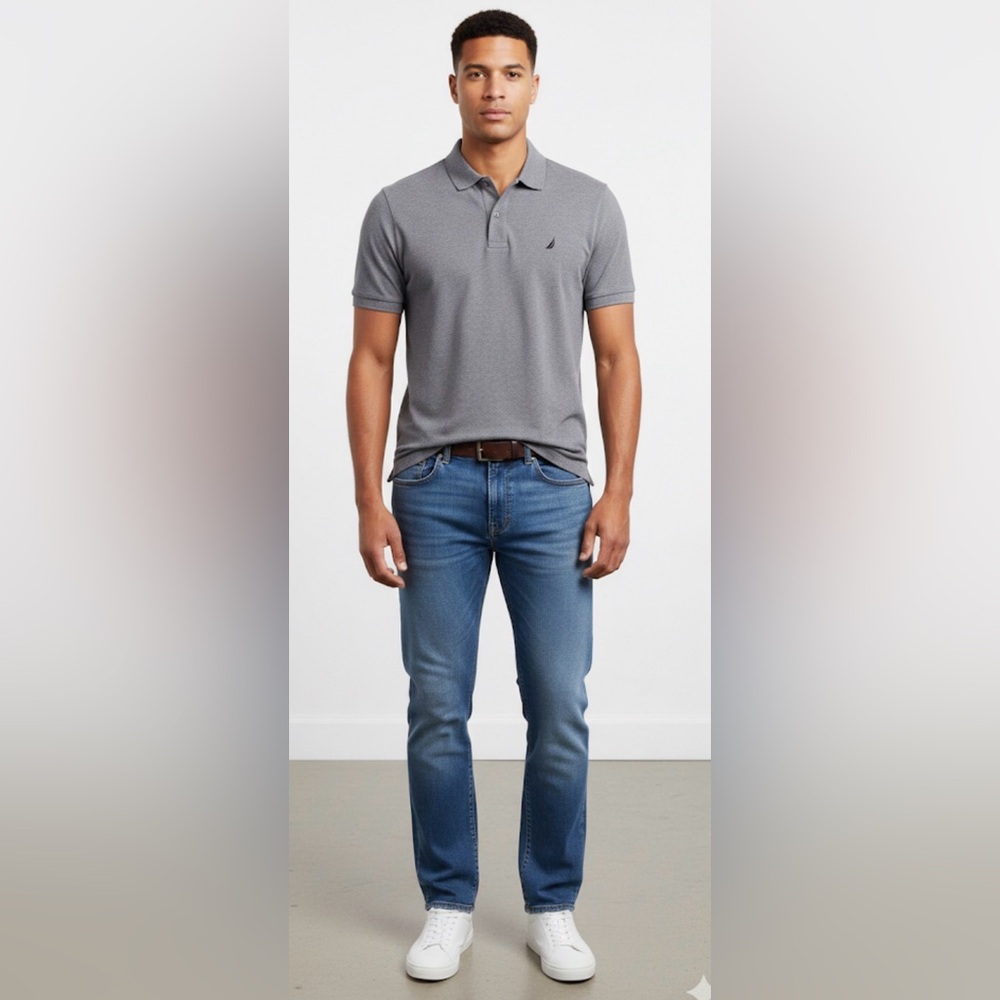 Nautica Men's grayish blue Polo Shirt #sportcore #mensactive #casualfit
